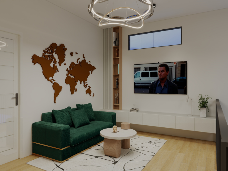 Stylish Comfort: Upper Floor Lounge & Bedrooms – Canadian Villa